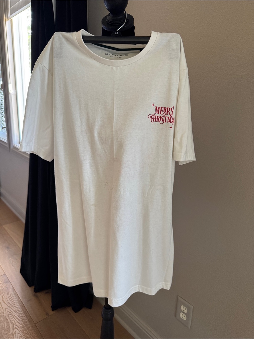 White "Merry Christmas" Graphic Tee for men - Holiday Top